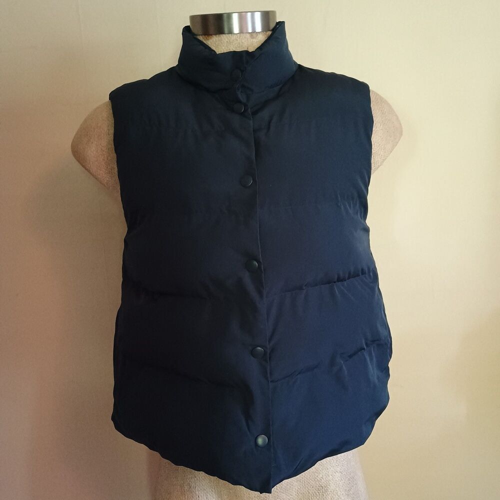 Johnnie-O Vest Men’s Medium Navy Blue Puffer Quilted Lightweight Snap Front